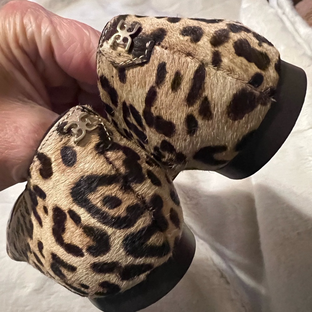 SOLD Sz 6 Sam Edelman NEW Sally Pointed Toe Cheetah Calf Hair Leather Flats - Picture 7 of 15